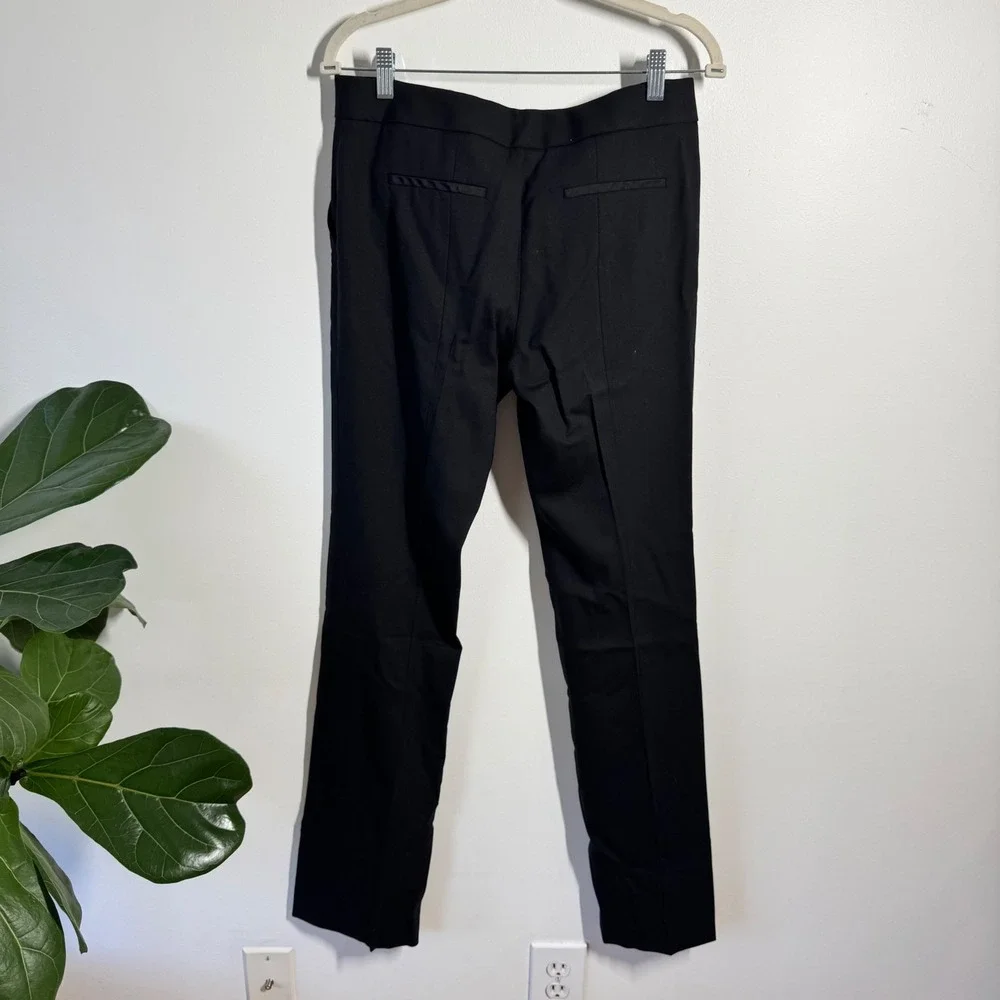 Tory Burch Black Wool Blend Straight Leg Dress Pants Size 4 Professional Trouser